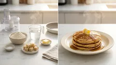 パンケーキミックスにアーモンドペーストを混ぜるだけ:香ばしくリッチな朝パンケーキ