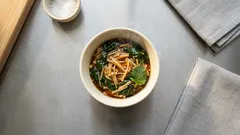 小鍋ひとつでさっと完成：モロヘイヤ入り“ねばとろ”なめたけ（ごはん・冷奴に）