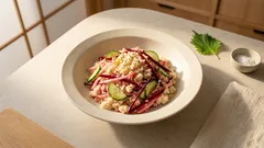 マヨなしでも満足、ビーツが映える和風おからサラダ—ポン酢レモンでさっぱり