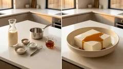 にがり不要。豆乳と粉寒天で作る「絹豆腐風」—混ぜて冷やすだけ