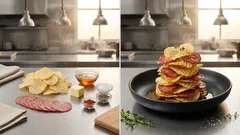 ポテトチップスがごちそうに変わる：サラミ×ハニーバターで作る「チップスタワー」