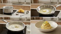 生クリームなしでも濃厚に：ギリシャヨーグルトで作るフェットチーネ・アルフレード