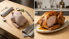 ローストターキーの焼き上がりは中心温度で決める：74℃を目安にジューシーに仕上げる方法